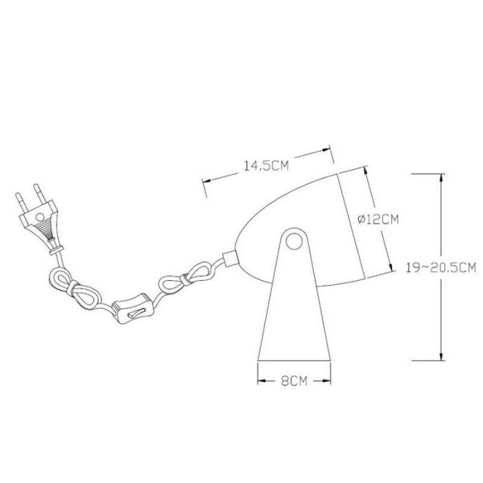 Lampe de table moderne grise, Chago, avec interrupteur