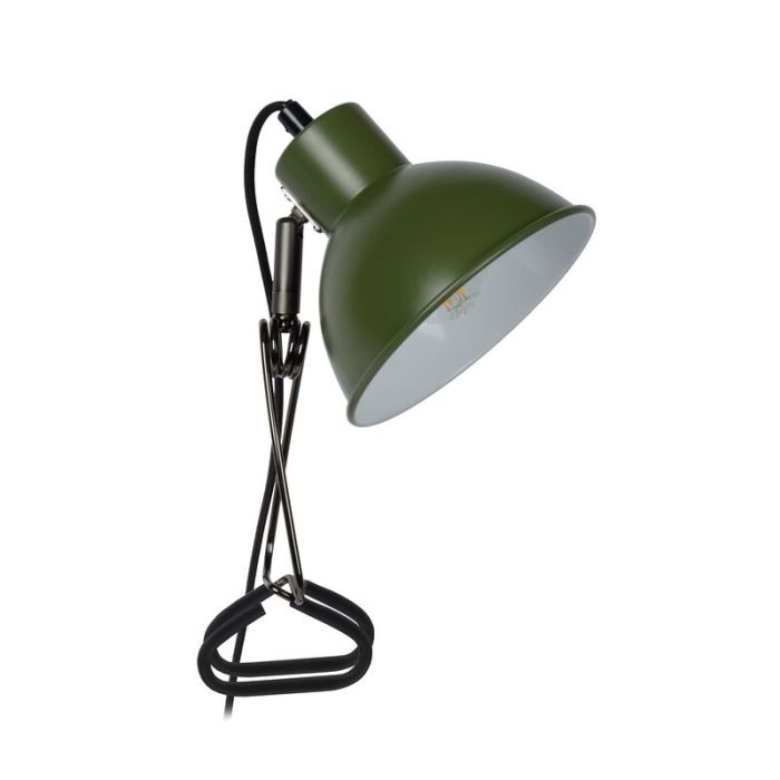 Lampe à pince rétro verte, Moys, avec interrupteur