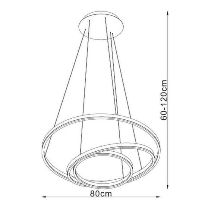 Suspension moderne noire, Triniti, 32W, 3000K LED