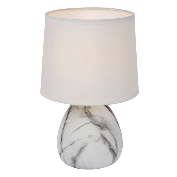 Lampe de table en céramique blanche, Marmo, avec interrupteur