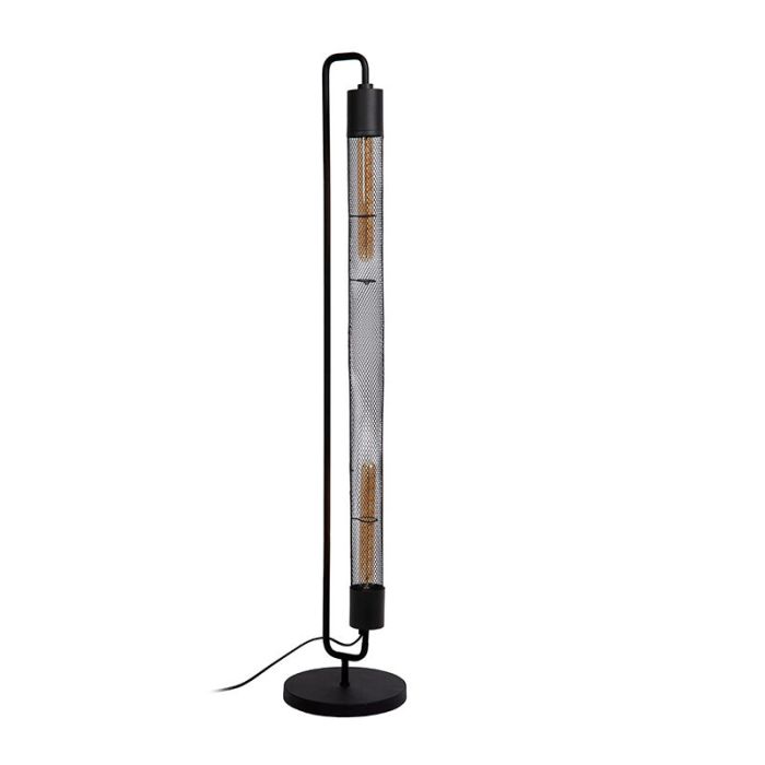 Lampadaire moderne noir, Calixt, avec interrupteur