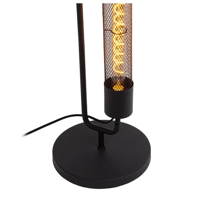 Lampadaire moderne noir, Calixt, avec interrupteur