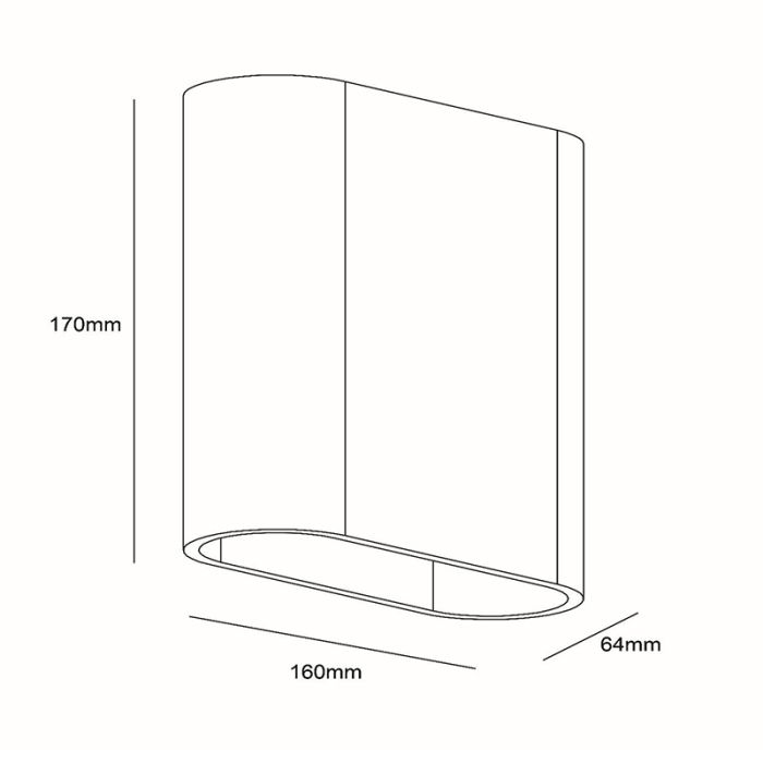 Applique up and down moderne noire, Atila, 5W, 2700K LED, IP54