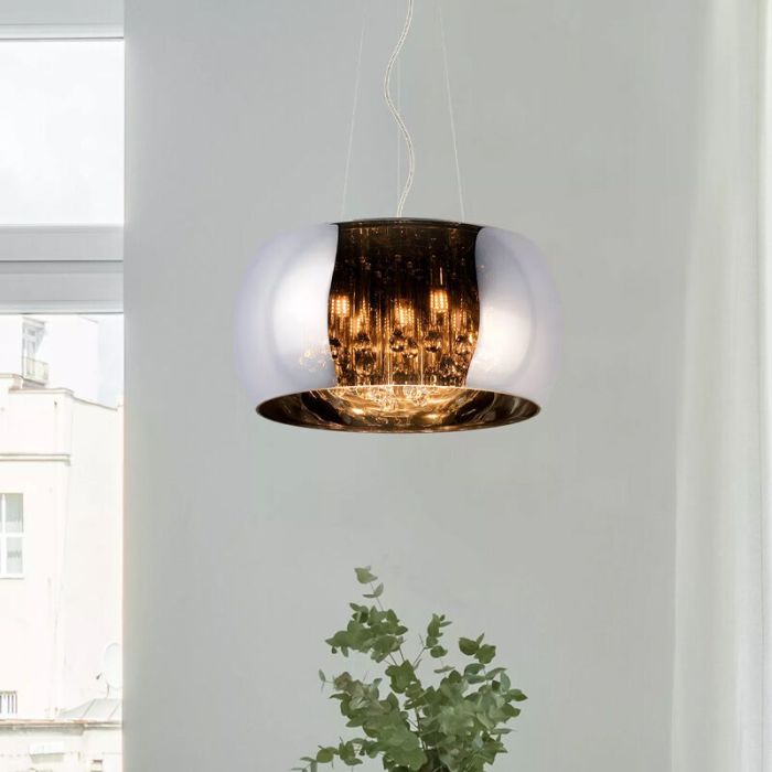 Suspension moderne chromée, Pearl