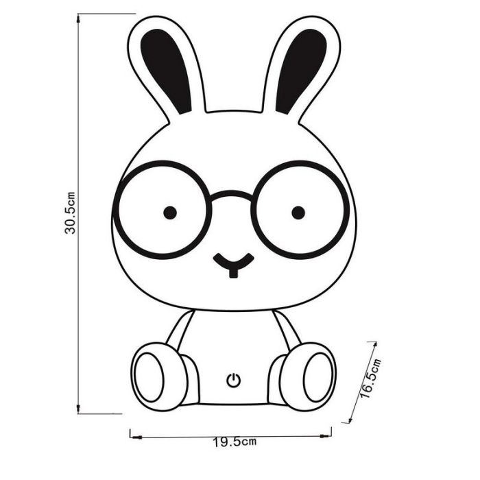 Lampe de table pour enfants rose, Dodo Rabbit, 3W, 4000K LED