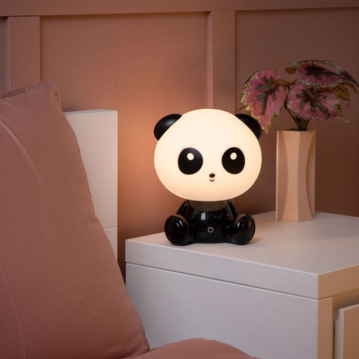 Lampe de table pour enfants noire, Dodo Panda, 3W, 4000K LED