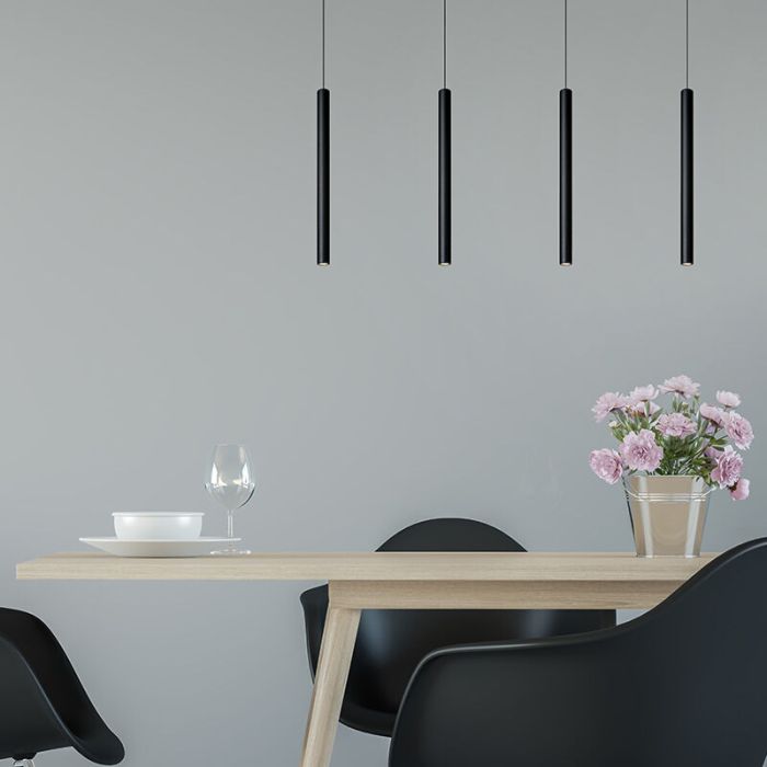 Suspension moderne noire, Lorenz, 4W, 3000K LED