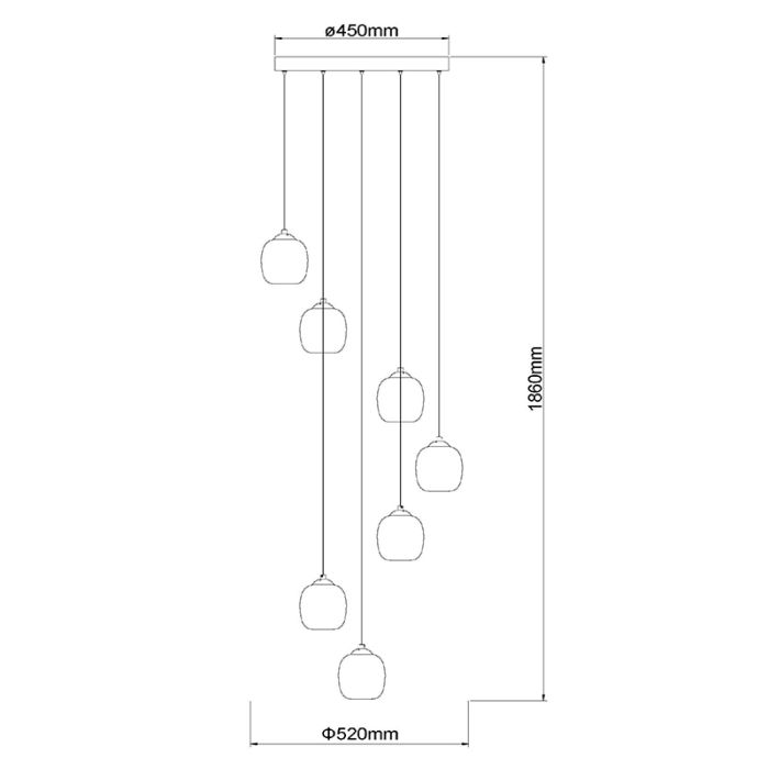 Suspension moderne grise, Tamino, 7W, 3000K LED