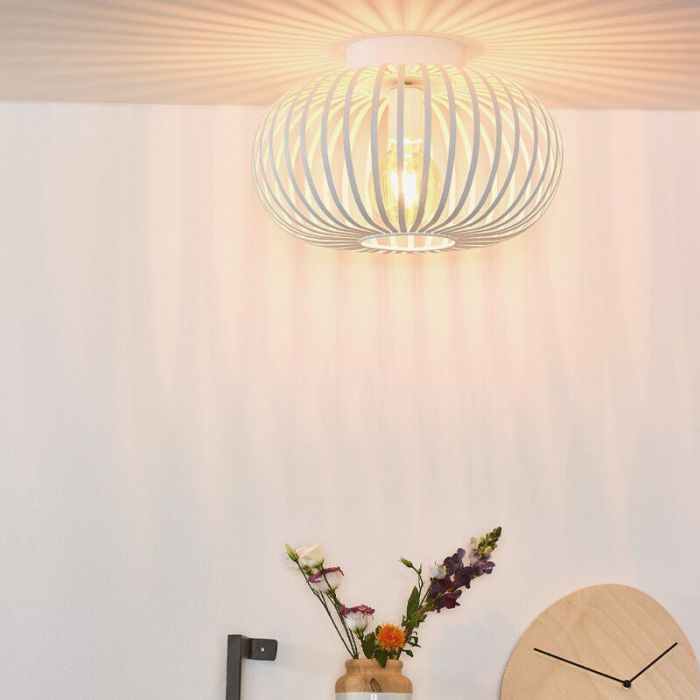 Lampe plafond rétro blanche, Manuela
