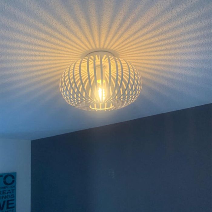 Lampe plafond rétro blanche, Manuela