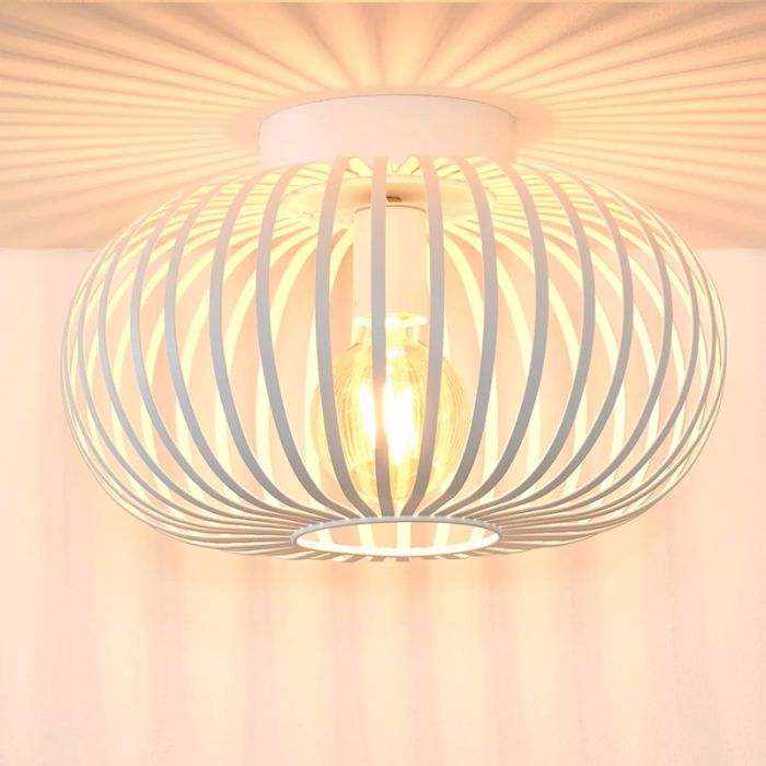 Lampe plafond rétro blanche, Manuela
