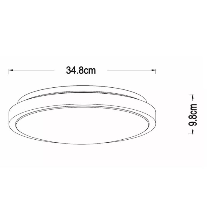 Plafonnier salle de bain moderne noir, Dasher, 18W, 2700K LED, IP44