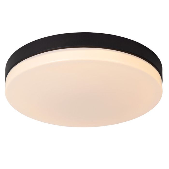 Plafonnier salle de bain en plastique noir, Biskit, 36W, 2700K LED, IP44