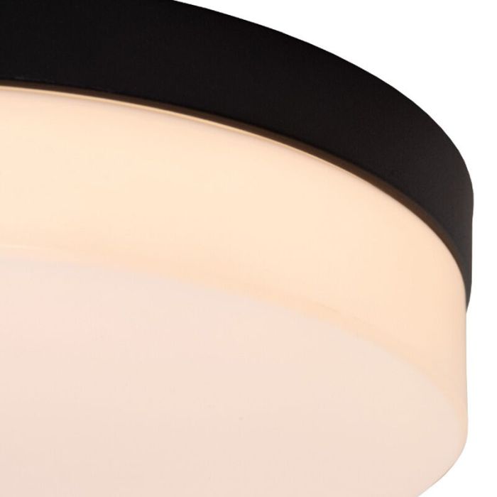 Plafonnier salle de bain en plastique noir, Biskit, 36W, 2700K LED, IP44