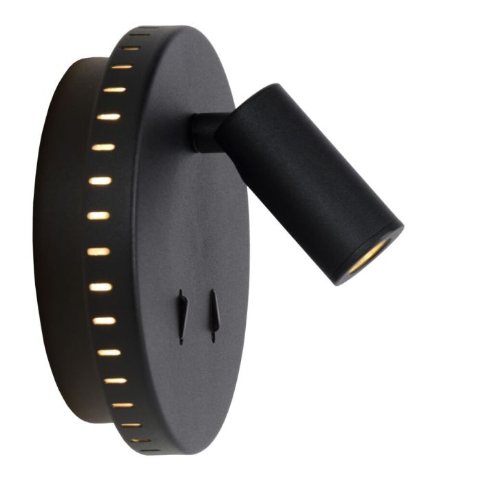 Applique murale moderne noire, Bentjer, 6W, 3000K LED, avec interrupteur