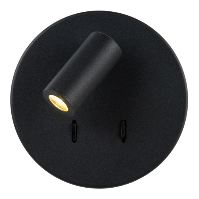 Applique murale moderne noire, Bentjer, 6W, 3000K LED, avec interrupteur
