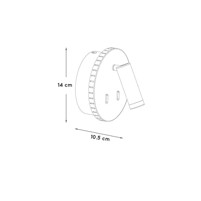 Applique murale moderne noire, Bentjer, 6W, 3000K LED, avec interrupteur