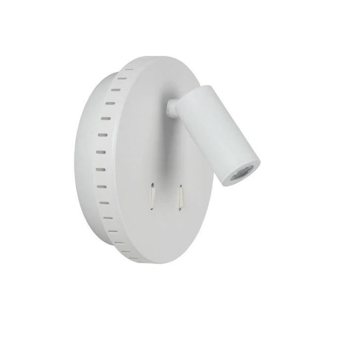 Applique murale moderne blanche, Bentjer, 6W, 3000K LED, avec interrupteur