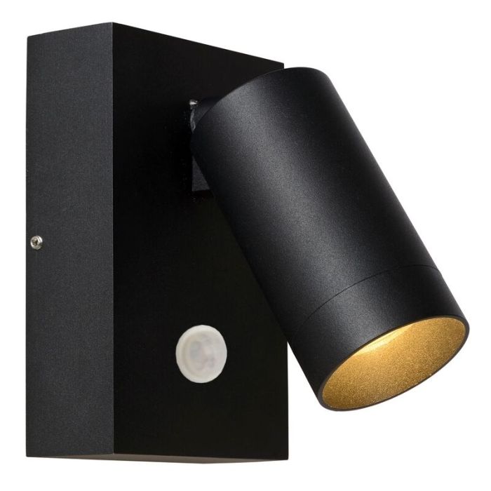 Applique extérieur avec détecteur de mouvement moderne noire, Taylor, IP54