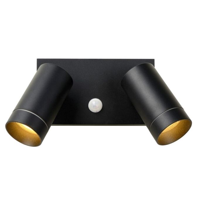 Applique extérieur avec détecteur de mouvement moderne noire, Taylor, IP54