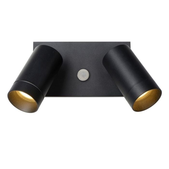 Applique extérieur avec détecteur de mouvement moderne noire, Taylor, IP54