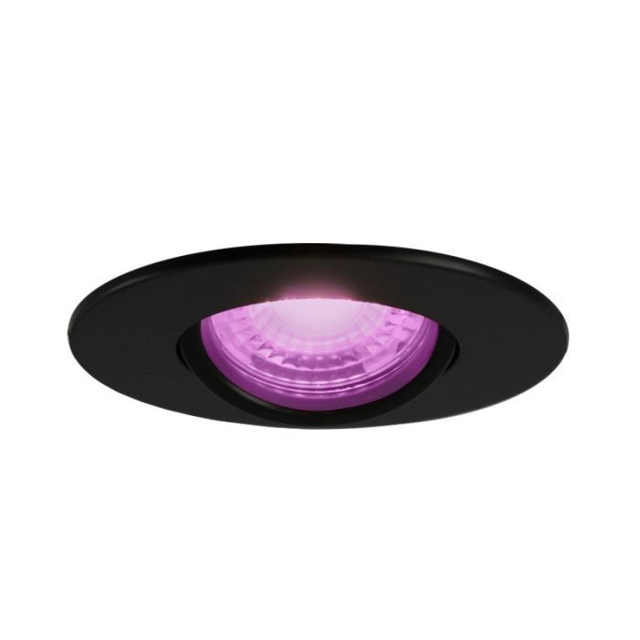 Spot encastré connecté en aluminium noir, Jill, IP44