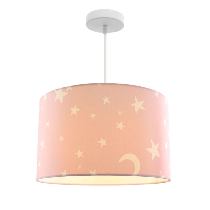 Suspension pour enfants rose en tissu, Stars