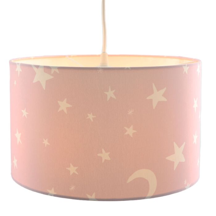 Suspension pour enfants rose en tissu, Stars
