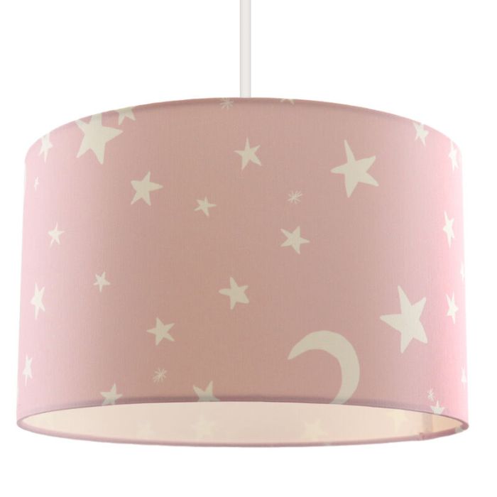 Suspension pour enfants rose en tissu, Stars