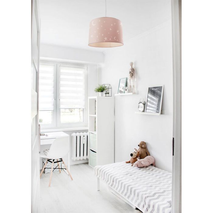 Suspension pour enfants rose en tissu, Stars