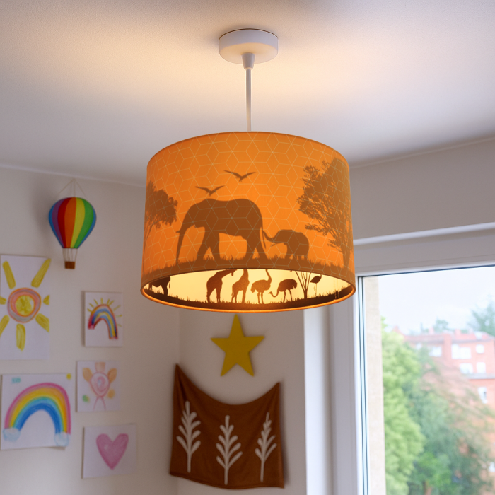 Suspension pour enfants orange en tissu, Safari