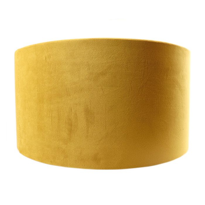 Abat-jour en velours jaune Milene, Tissu, moderne