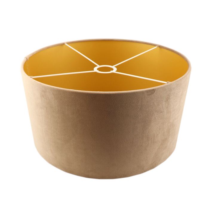 Abat-jour en velours d'or Melanie, Tissu, moderne