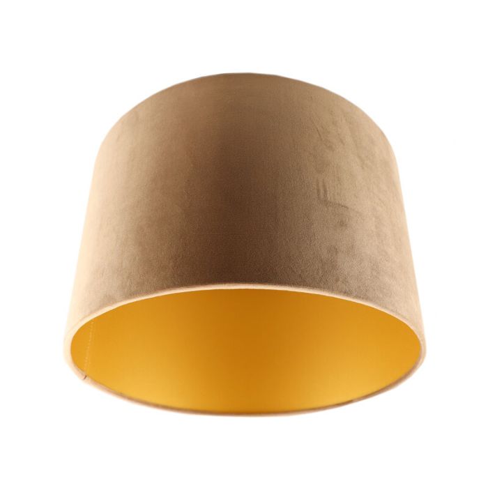 Abat-jour en velours d'or Madelyn, Tissu, moderne