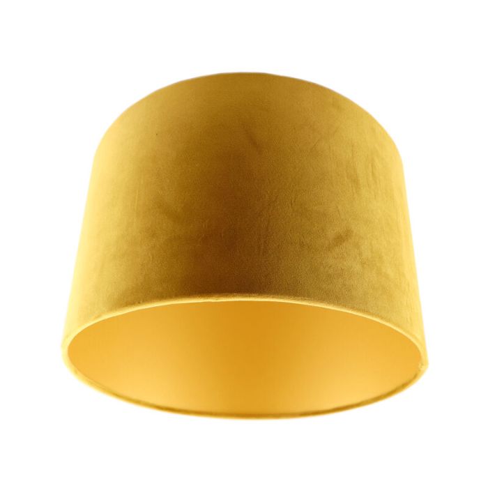 Abat-jour en velours jaune Madelyn, Tissu, moderne