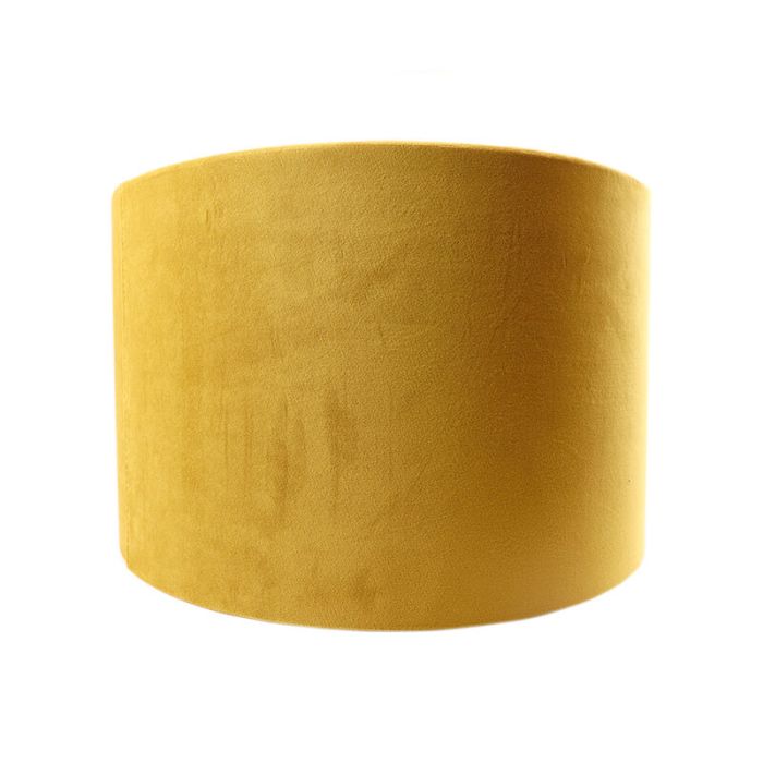 Abat-jour en velours jaune Madelyn, Tissu, moderne