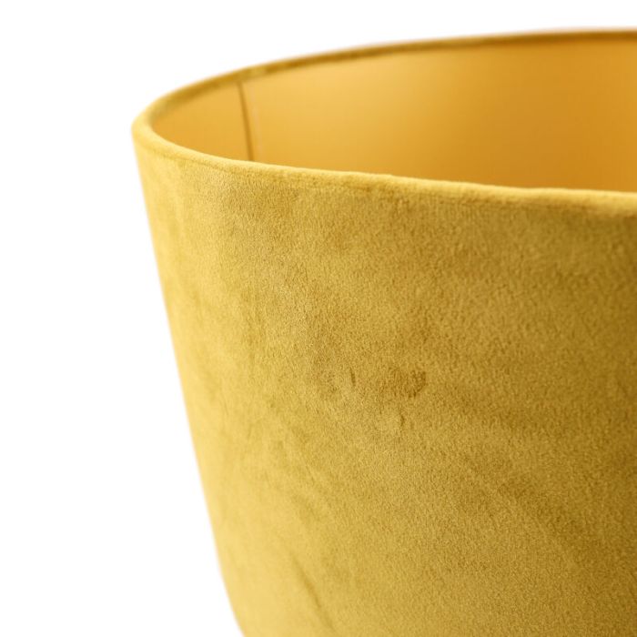 Abat-jour en velours jaune Madelyn, Tissu, moderne