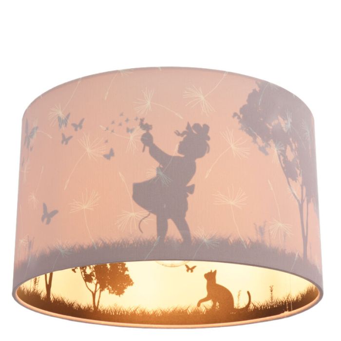 Plafonnier pour enfants rose en tissu, Butterfly