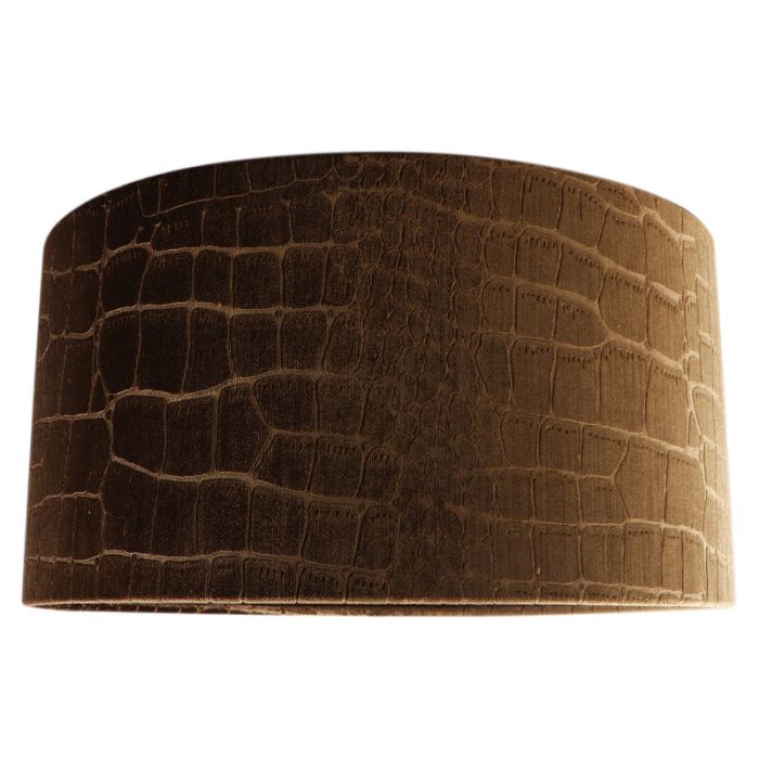 40 cm abat-jour en velours marron tissu crocodile, Emilius