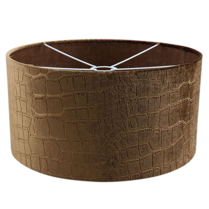 40 cm abat-jour en velours marron tissu crocodile, Emilius