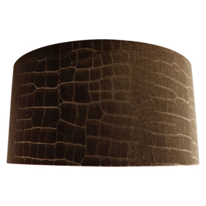 50 cm abat-jour en velours marron tissu crocodile, Emilius