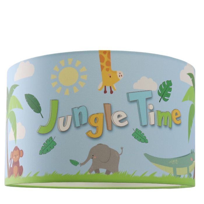 Plafonnier pour enfants bleu en tissu, Jungle Time