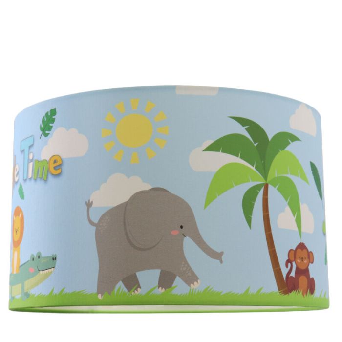 Plafonnier pour enfants bleu en tissu, Jungle Time