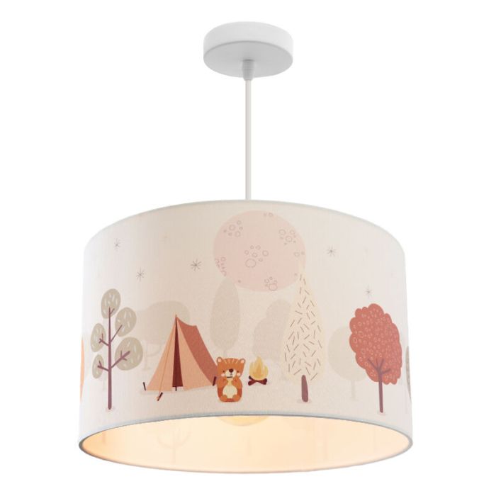 Suspension pour enfants blanche en tissu, Forest life