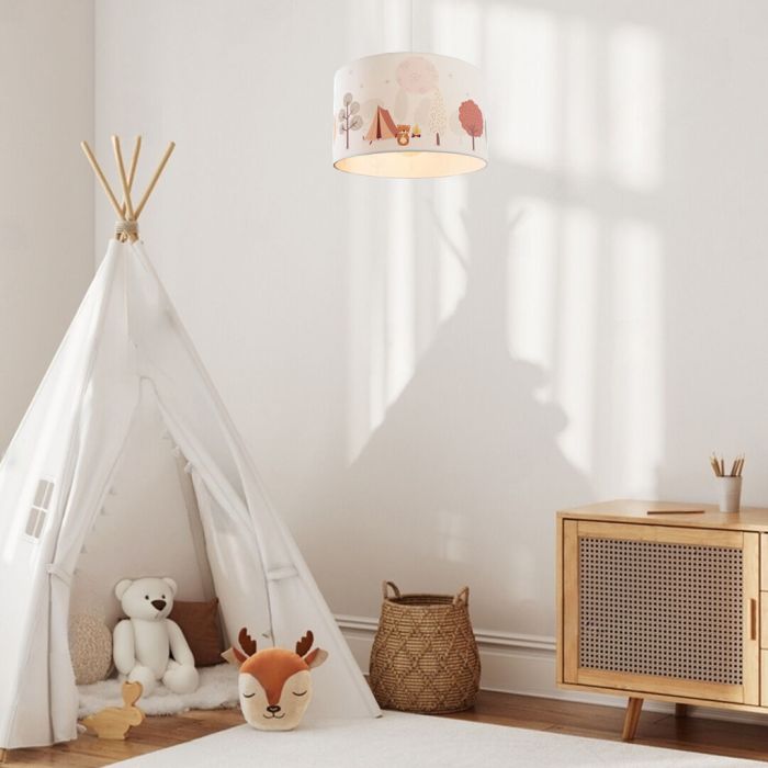 Suspension pour enfants blanche en tissu, Forest life