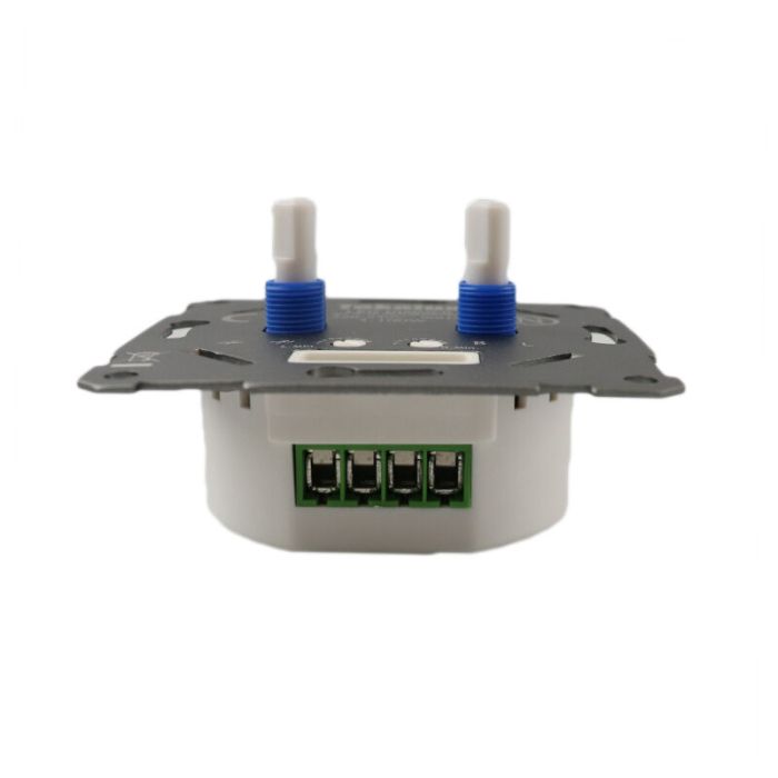 Variateur duo, interrupteur, avec cadre de recouvrement blanc et plaque centrale