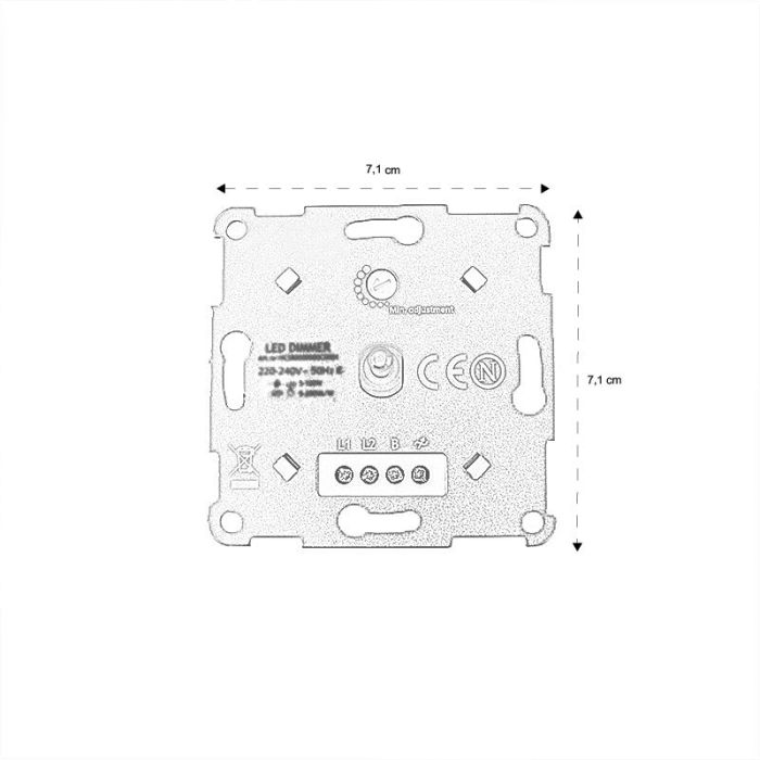 Variateur duo, interrupteur, avec cadre de recouvrement blanc et plaque centrale
