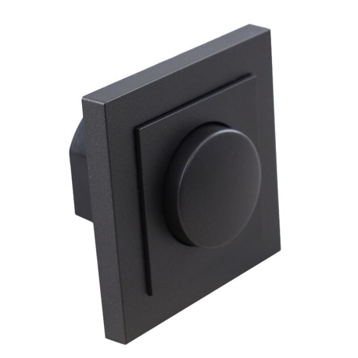 Gradateur LED, 0,5 - 200W, avec cadre et plaque centrale anthracite