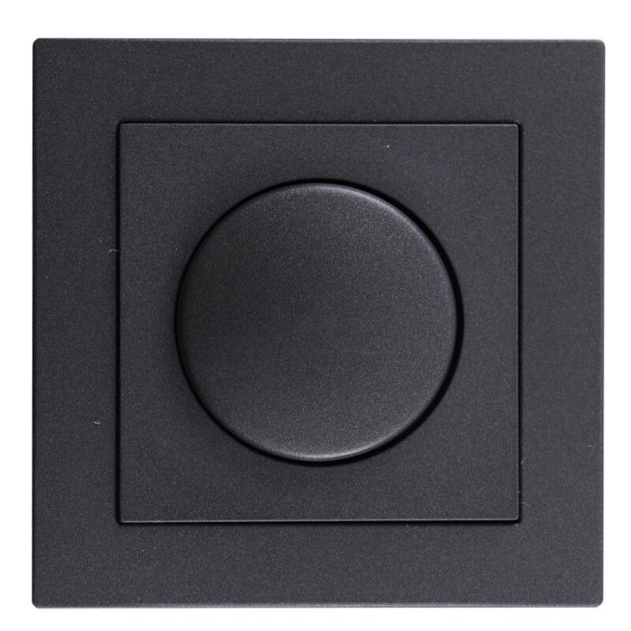 Gradateur LED, 0,5 - 200W, avec cadre et plaque centrale anthracite