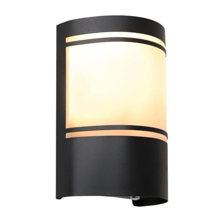 Applique extérieur avec capteur crépusculaire noire moderne, Manuel, IP44